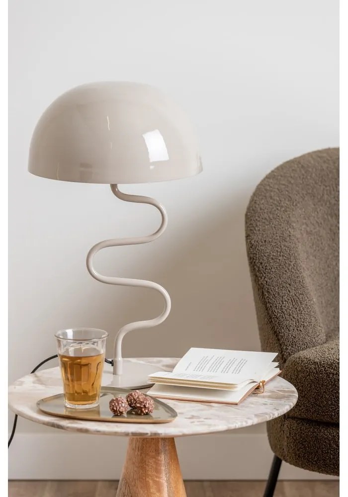 Jasnobrązowa lampa stołowa z metalowym kloszem (wysokość 54 cm) Twist – Leitmotiv