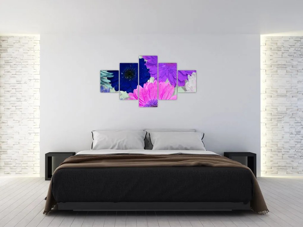 Obraz kolorowych kwiatów (125x70 cm)