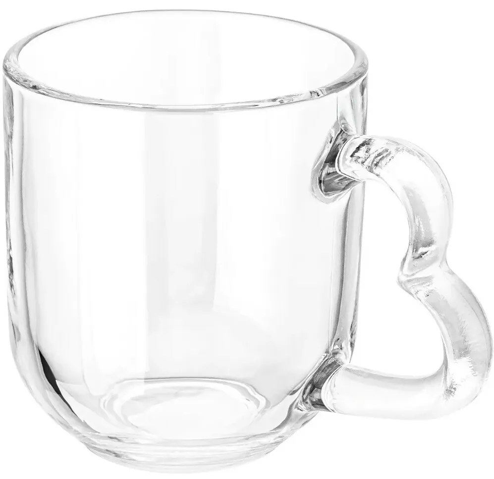 Altom Zestaw szklanych kubków Heart, 310 ml , 6 szt.