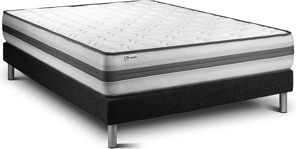 lózka z materacem VITAL POWER RECOVER 150 x 190 cm Rama lózka Czarny