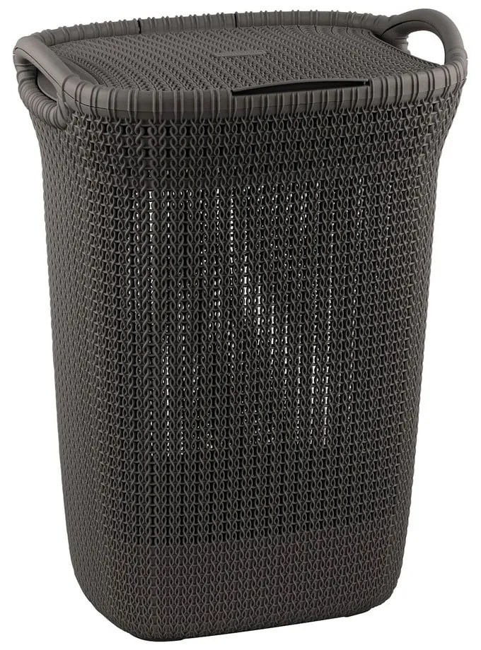 Ciemnoszary kosz na pranie Curver Knit Hamper, 57 l