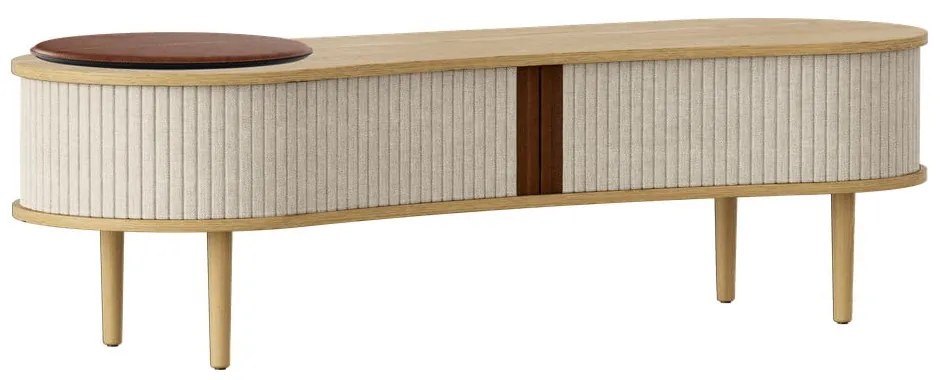 Beżowa szafka pod TV w dekorze dębu 140x40 cm Audacious – UMAGE