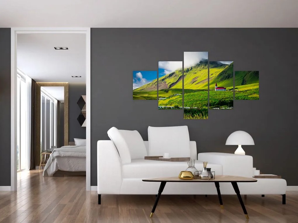 Obraz górskiego krajobrazu (125x70 cm)