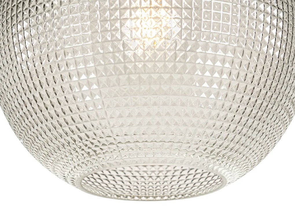 Designerska lampa podłogowa czarna z dymionym szkłem - ChicoDesignerski Oswietlenie wewnetrzne