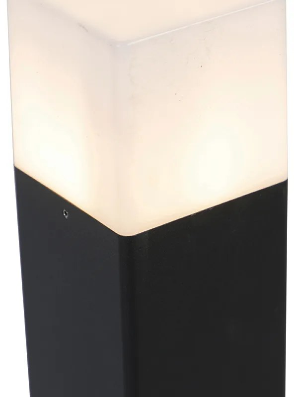 Zewnetrzna Stojąca lampa zewnętrzna czarna z opalizującym białym kloszem 70 cm - Denmark Nowoczesny Oswietlenie zewnetrzne
