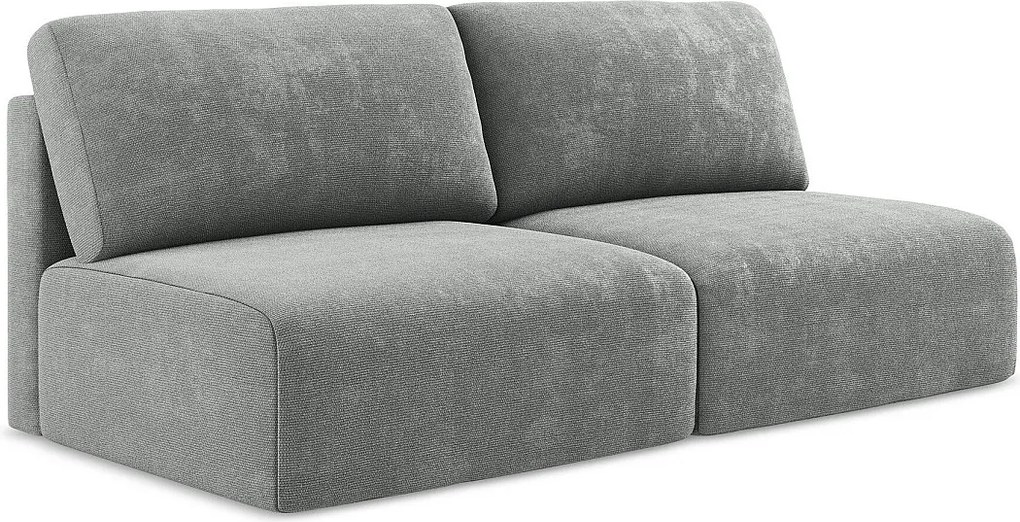 Otwarta Sofa 3-osobowa z funkcją spania - z tkaniny szenilowej - szary - KONA