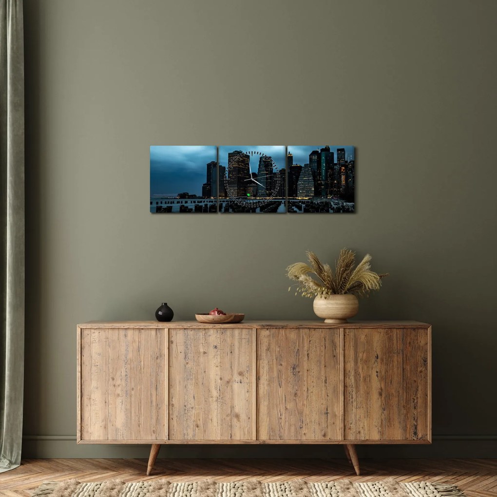 Obraz  - Widok na drapacze chmur Nowego Jorku (z zegarem) (90x30 cm)