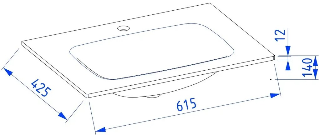 Szafka pod umywalkę NEO 60 cm biały połysk z oświetleniem LED KROFAM