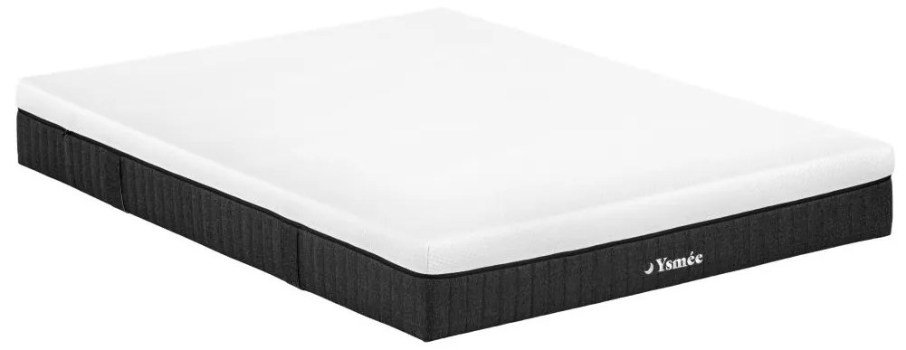 Zestaw 160 × 200 cm stelaż ze skrzynią jasnodrewniany + materac sprężyny kieszeniowe 5-strefowy gr. 21 cm – CIDORA marki YSMÉE