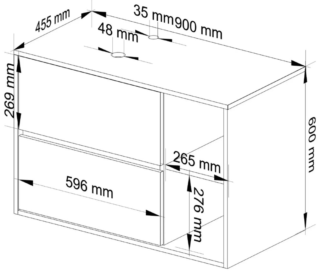 Szafka pod umywalkę z szufladami 90 cm dąb artisan + kaszmir G8-S06