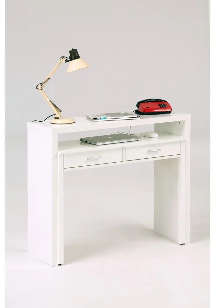 Biała konsola/biurko wysuwane Woodman Desk