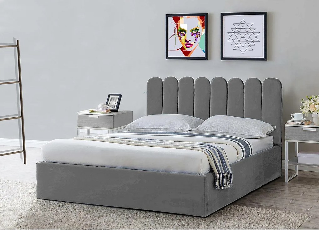 Tapicerowane łóżko Venezia 130x212x90 cm, powierzchnia spania 120x200 cm, schowek, podnośnik, tkanina Monolith kasztanowy