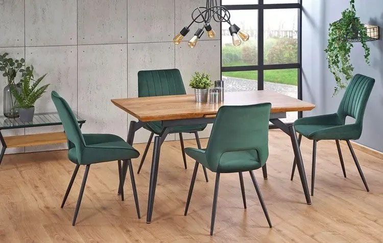 Zielone eleganckie krzesło welurowe - Adina