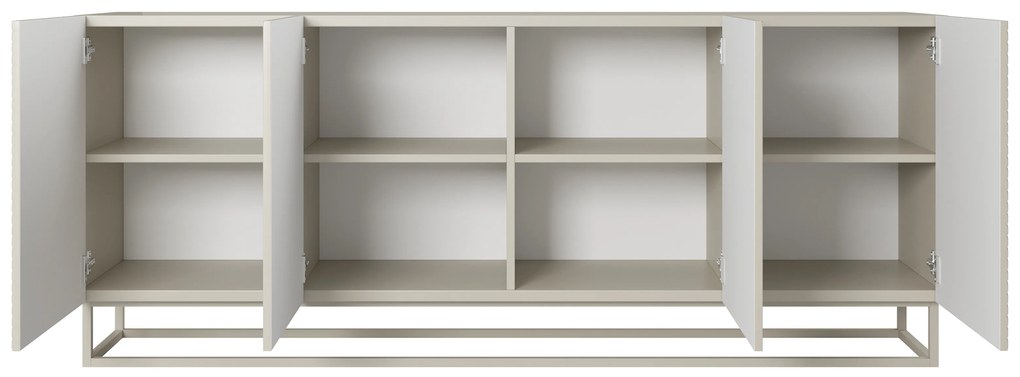 Komoda Asha 200 cm czterodrzwiowa - kaszmir / kaszmir stelaż