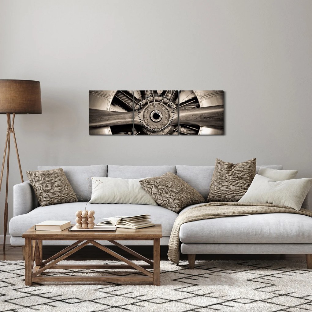 Obraz - Śmigło pneumatyczne (z zegarem) (90x30 cm)