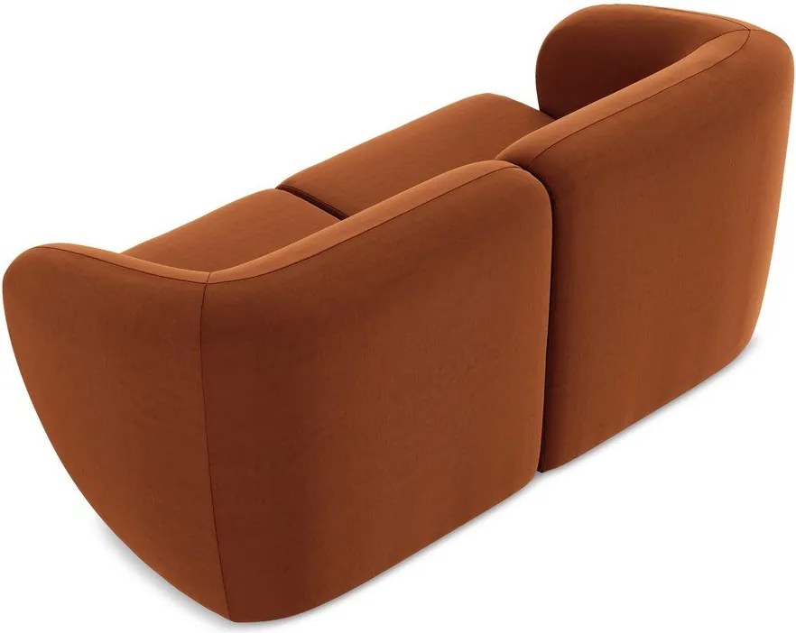 Aksamitna sofa w kolorze terakoty 174 cm Lani – Makamii