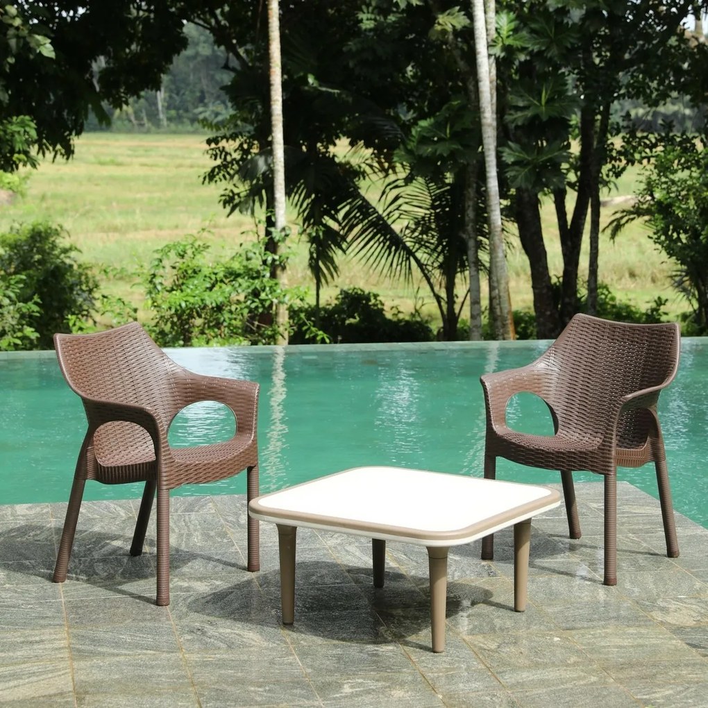 Fotel rattanowy Cambridge Dark Brown 61 x 54 x 80 cm