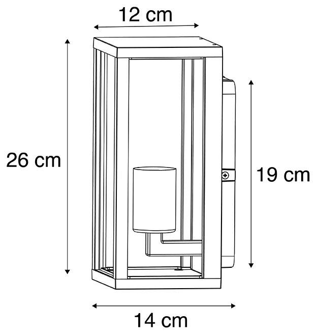 Zewnetrzna Inteligentny Kinkiet / Lampa scienna czarny 26 cm IP44 z WiFi ST64 - CharloisPrzemysłowy Oswietlenie zewnetrzne