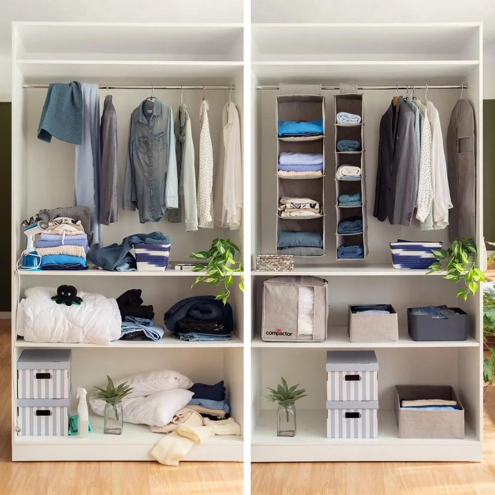 Wiszący tekstylny organizer do szafy Oxford – Compactor
