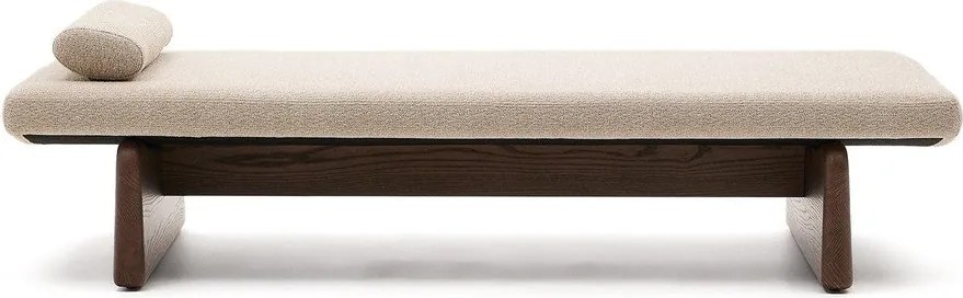 Beżowo-ciemnonaturalny szezlong z tkaniny szenilowej (strona zmienna) Topaz – Kave Home