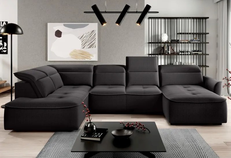 Narożnik MURILLO XL z elektryczną regulacją siedziska Lewostronny w tkaninie VOUGE 17 WERSAL