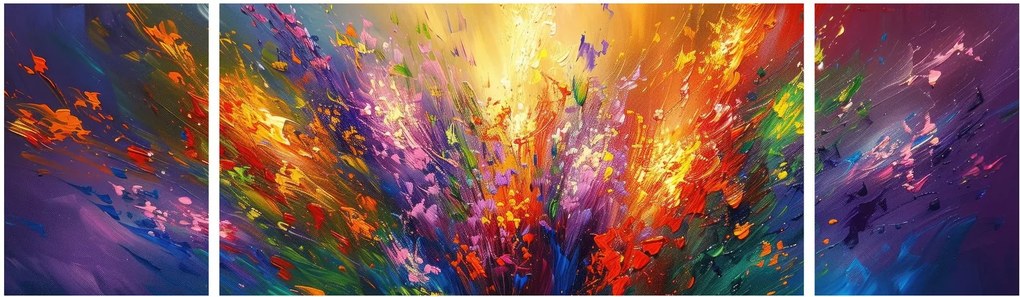Obraz - Abstrakcja kwiatów (170x50 cm)
