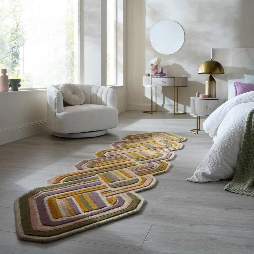 Wełniany chodnik tkany ręcznie 80x300 cm Lattice Shaped – Flair Rugs