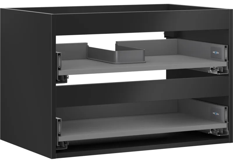 Mexen Box-A korpus szafki podumywalkowej 70 cm, 2 szuflady, czarny mat - 91AX0-0700-470-2-71