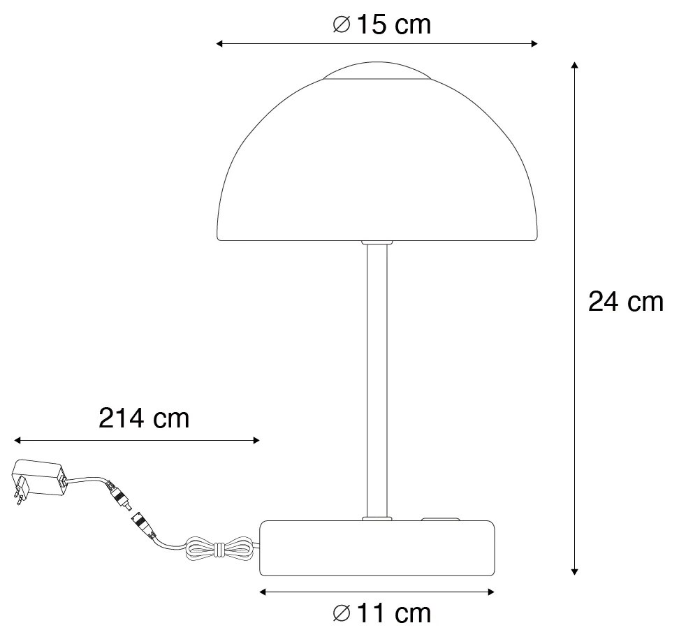 Designerska lampa stołowa ciemny brąz z LED z możliwością ściemniania - JoyaDesignerski Oswietlenie wewnetrzne