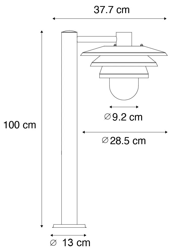 Zewnetrzna Designerski słup ogrodowy czarny 100 cm IP44 - MortyDesignerski Oswietlenie zewnetrzne