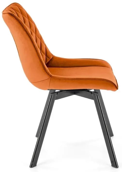 Krzesło tapicerowane K520 VELVET cynamonowe obracane HALMAR