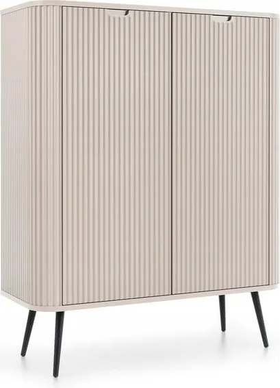 KOMODA WYSOKA KASZMIR CASHMERE NÓŻKI ZŁOTE / CZARNE 168x87x39cm ZOVE