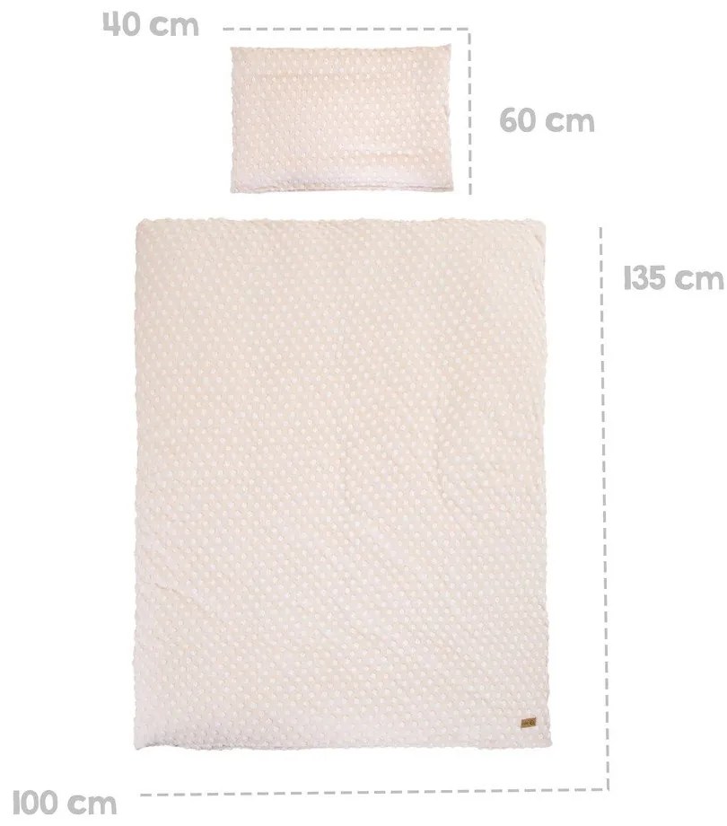 Beżowa pościel dziecięca do łóżeczka z mieszanki bawełny 100x135 cm Frosty Almond – Roba
