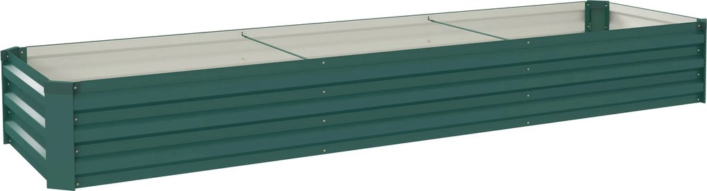 Outsunny Grządka ze stali, skrzynia do roślin z otwartym spodem, grządka ogrodowa 240 x 60 x 30 cm do ogrodu, balkonu | Aosom PL