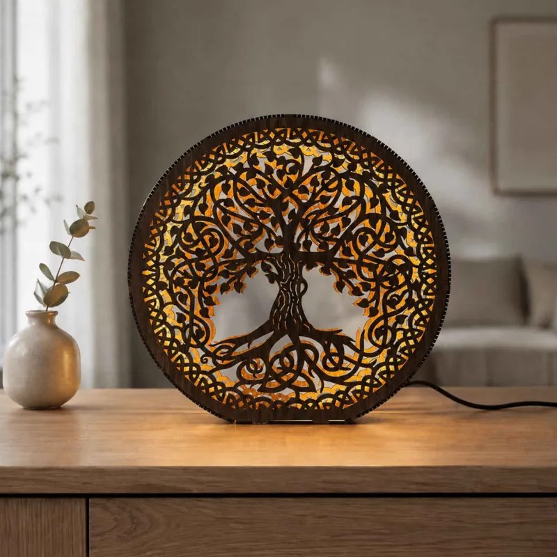 Drewniana lampa LED Drzewo Życia | FEAL