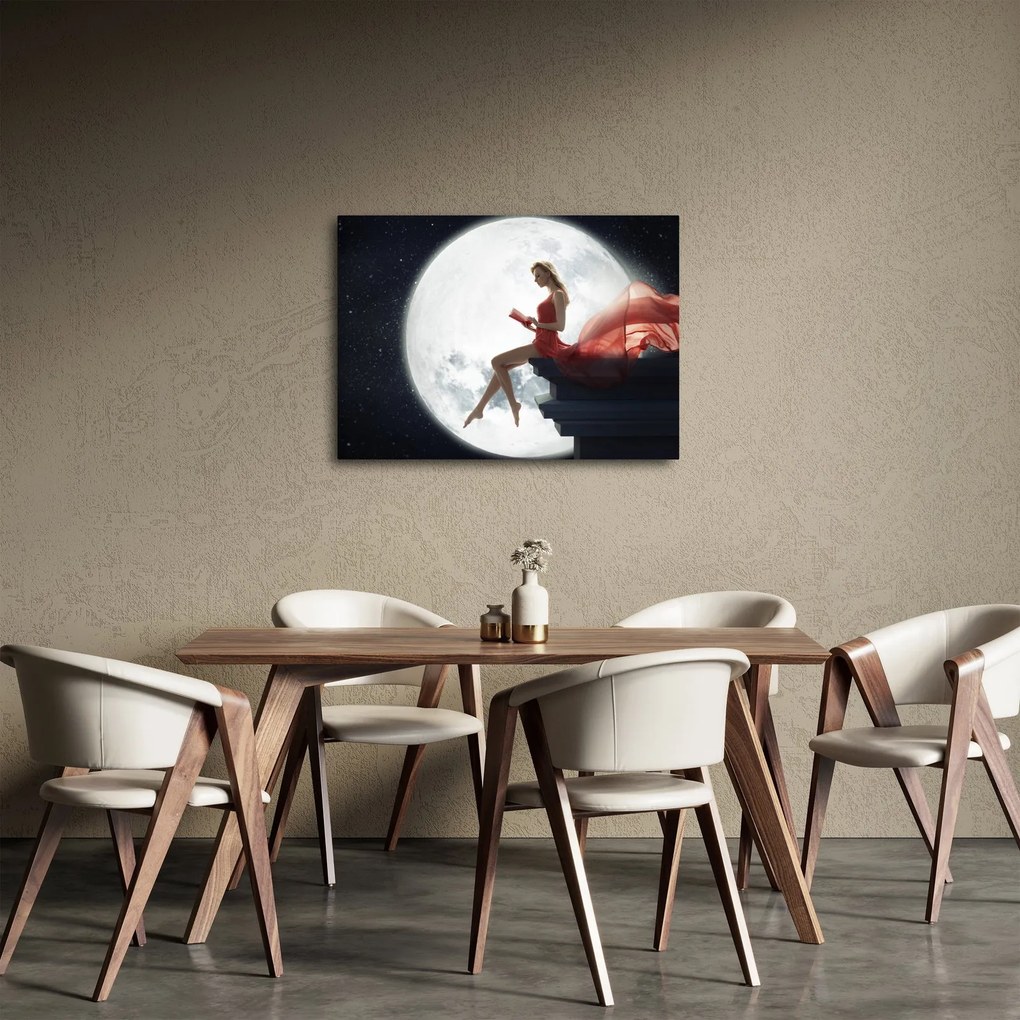 Obraz - Kobieta w świetle księżyca (70x50 cm)