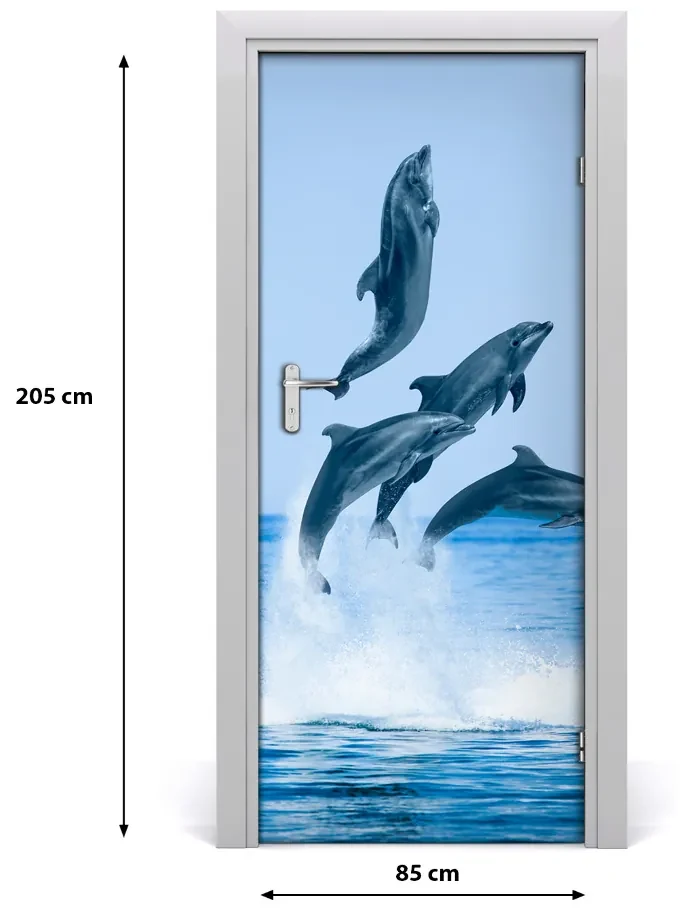 Fototapeta samoprzylepna na drzwi skaczące delfiny