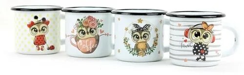 Belis Kubek emaliowany Sowa do kawy, 7 cm, 0,25 l