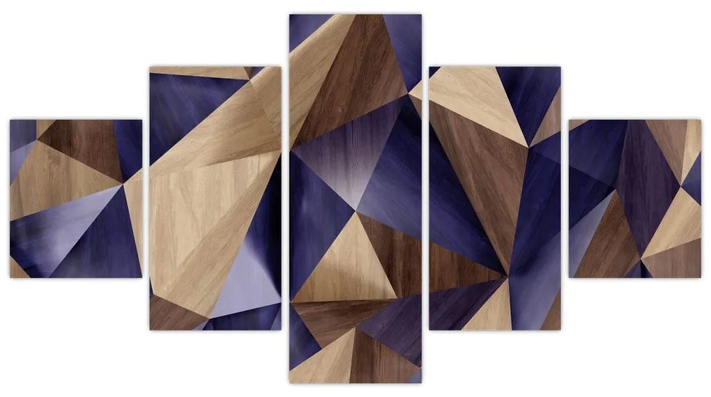 Obraz - 3D drewniane trójkąty (125x70 cm)