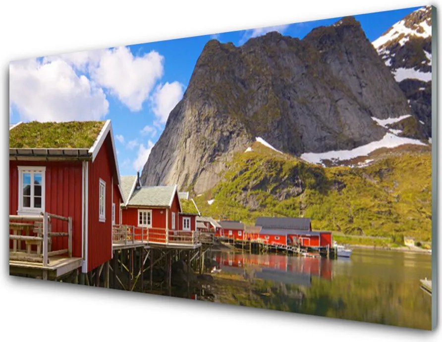 Panel Szklany Osada nad Górskim Jeziorem