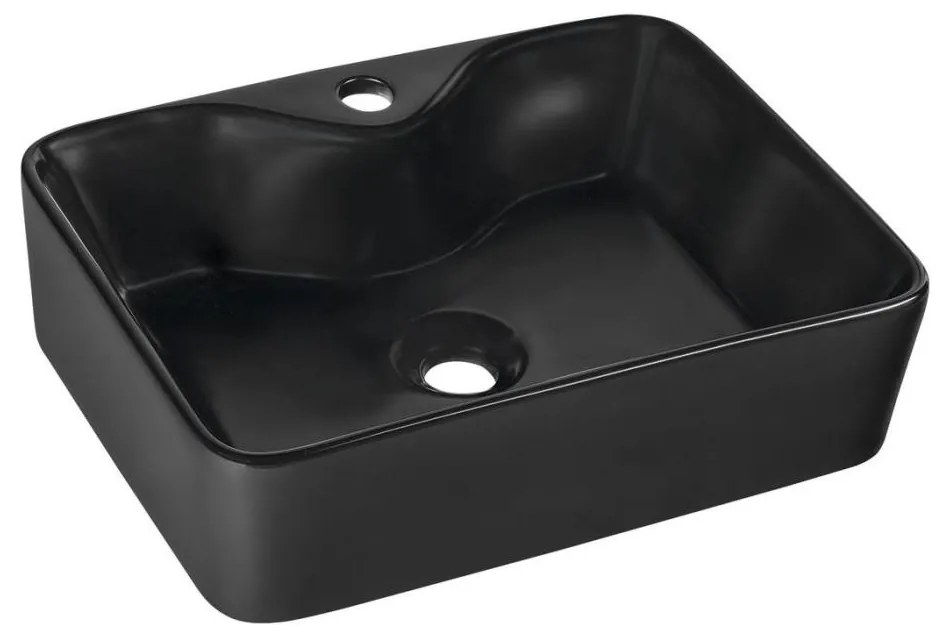 Sapho - Umywalka nablatowa BALENA 48x37 cm matowa czarna