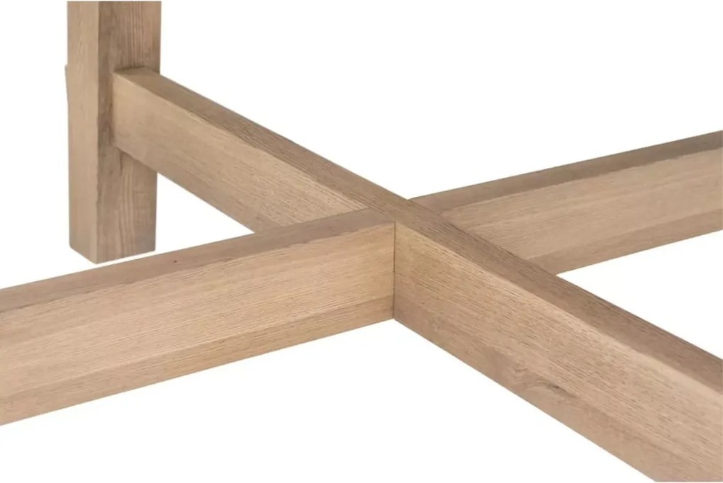 Masywny drewniany stół okrągły 137 cm jesionowy naturalne wybarwienie