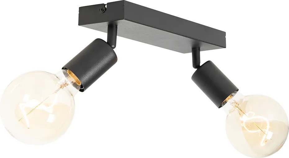 Nowoczesny reflektor czarny prostokątny 2-punktowy - Facil