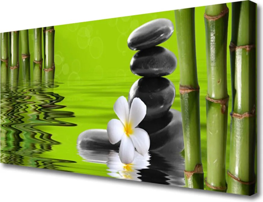 Obraz na płótnie Spokój Zen: Bambus i Kamienie