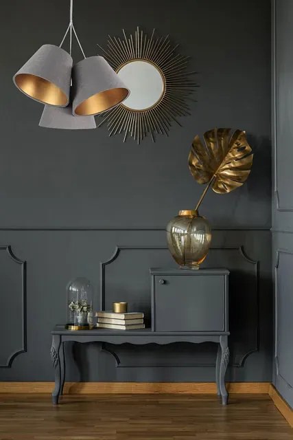 Szaro-złota lampa wisząca glamour F1-K85