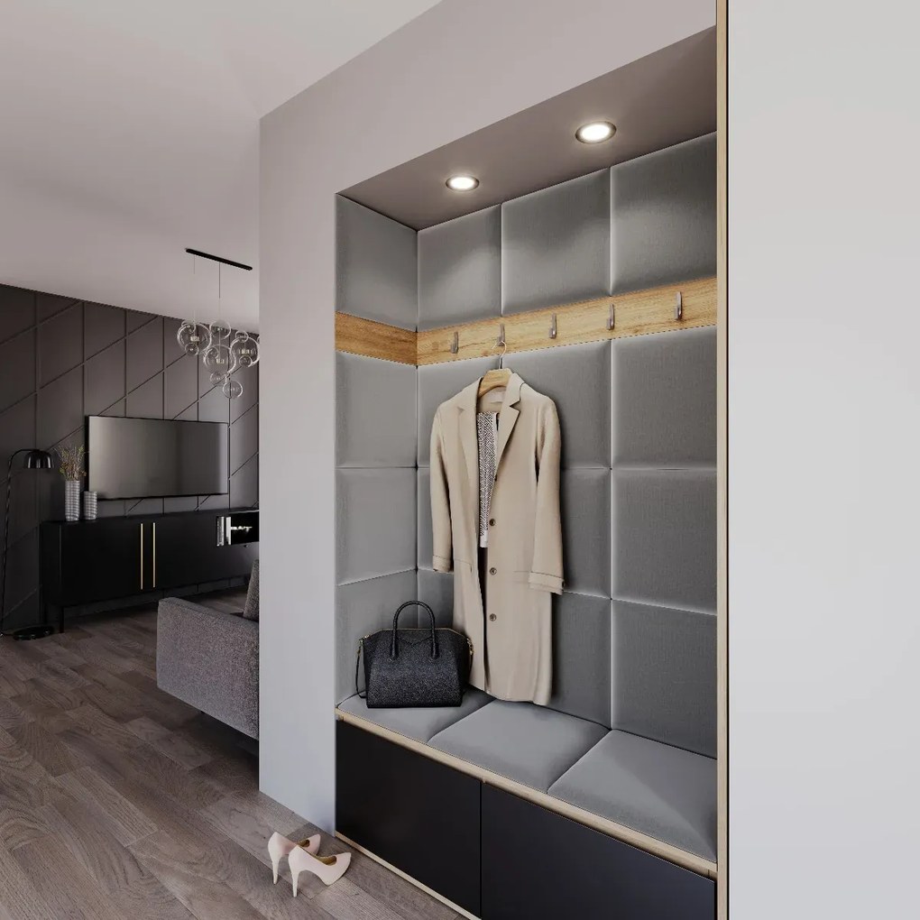 Zestaw 19 paneli tapicerowanych QUADRATTA 120x160 szary ELTAP