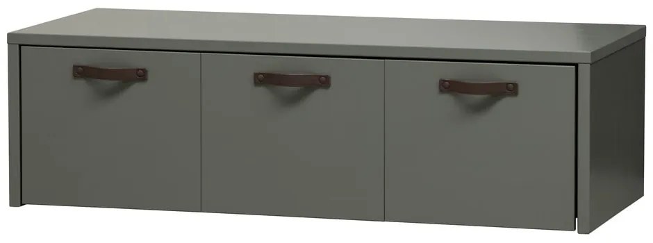 Zielono-szara szafka dziecięca z litego drewna sosnowego 120x36 cm Stage – vtwonen