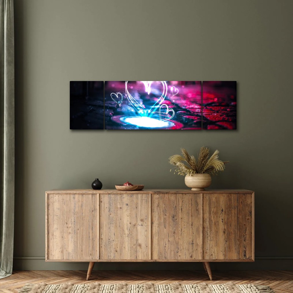 Obraz świetlistego serca (170x50 cm)