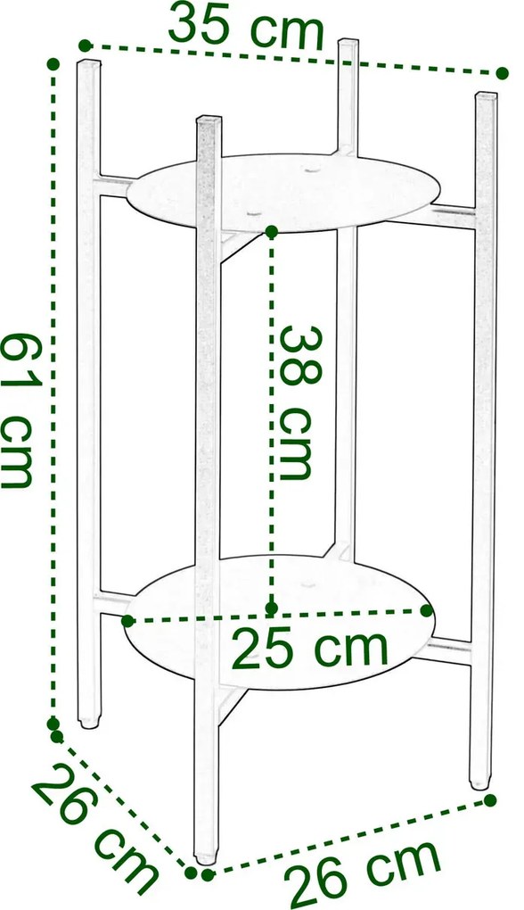 Metalowy podwójny kwietnik E9-F37
