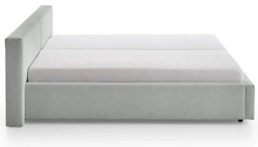 Szare tapicerowane łóżko dwuosobowe bez stelaża 180x200 cm Cube – Meise Möbel